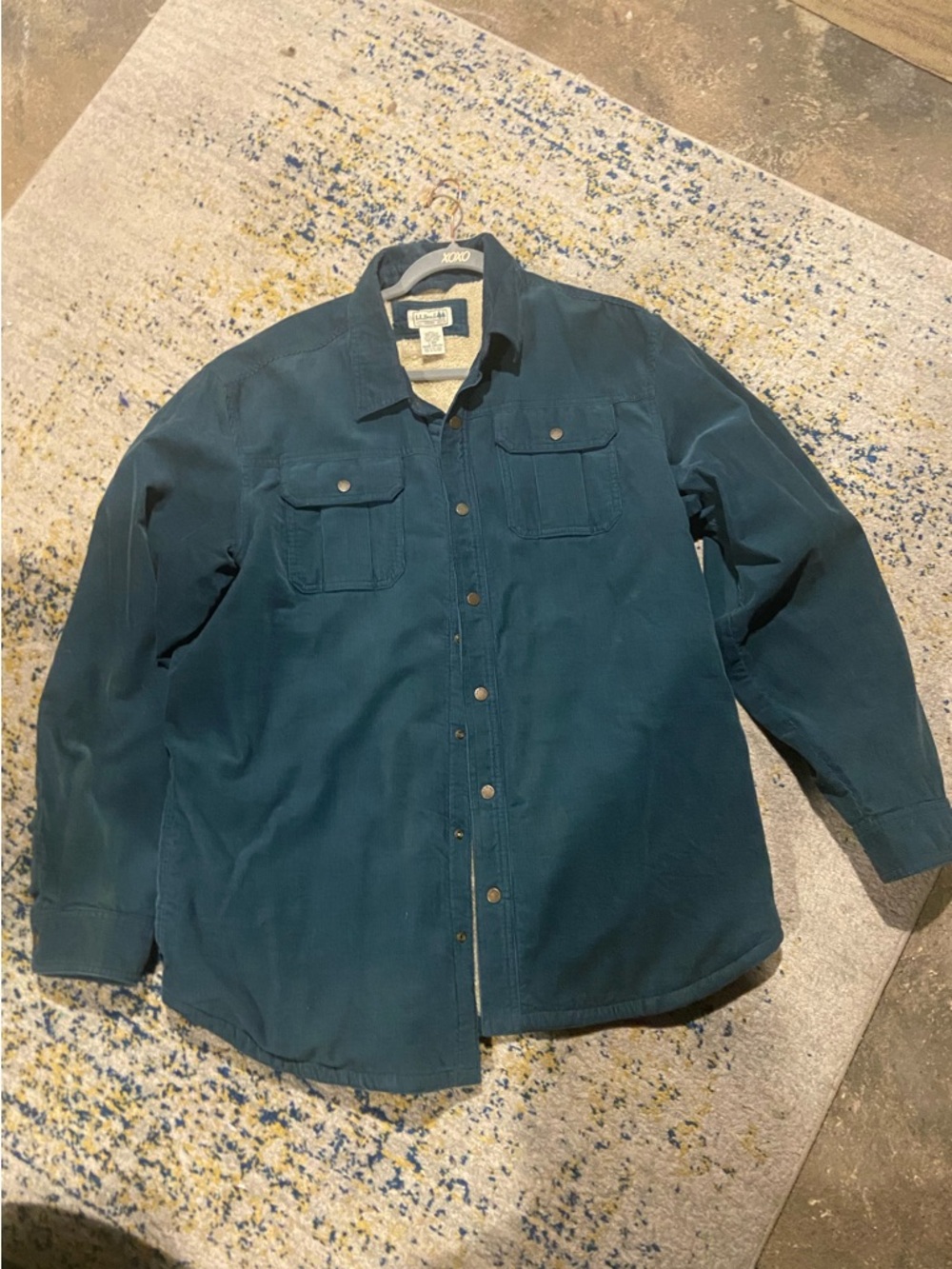 L.L. Bean Teal Button-Up Shirt Jacket